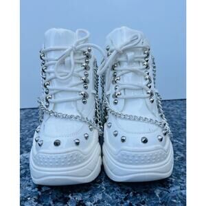 WTF By Anthony Wang Women's Size 7.5 Platform Sneakers Space Candy White